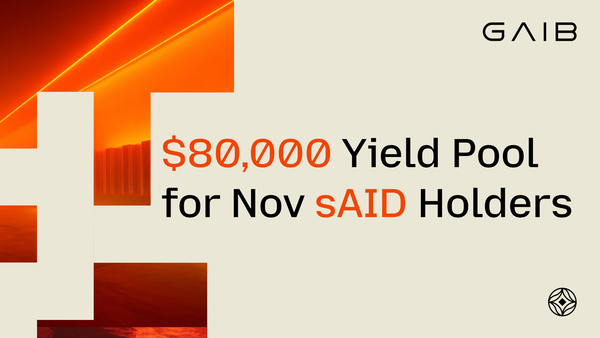 $80,000 Yield Pool for November sAID holders is live